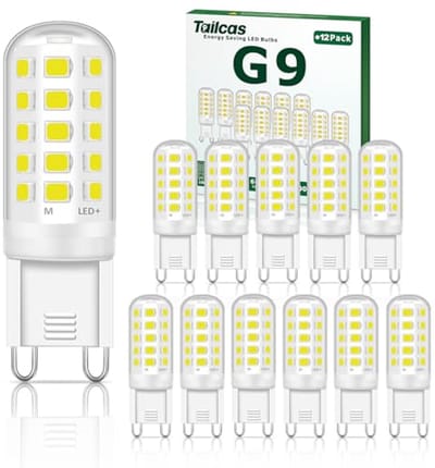 G9 Ledlampen Set van 12 - Koudwit 6000K, 500 Lumen, 5W - Vervang Halogeenlampen, Flikkervrij, Niet Dimbaar