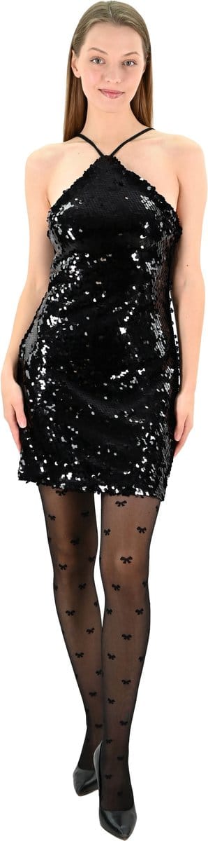 YesMooi - Cocktailjurk met Pailletten - Zwart - Sequinned Mini Dress - S (36)