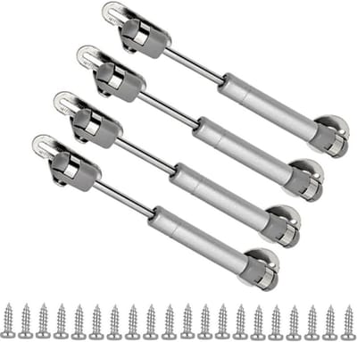 Gasveren Set - Luchtdruksteunen Kast - Deksel Zacht Openen - Roestvrij Staal Nylon - 4 Stuks 30N - Zilver