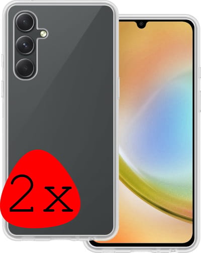Hoesje 2 Stuks - Geschikt voor Samsung Galaxy A34 - Sterk & Shockproof - Case Siliconen - Back Cover - Telefoon Hoes - Transparant