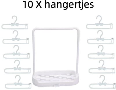 11stuks/set 17 cm Labubu Poppenkledingrek-Witte Mini Hanger Stand voor Pluche Pop Outfit Opslag Display DIY Pop Accessoires Organizer-10 hangertjes-POP mart-sckullpanda kleding hanger