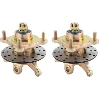 1 Paar Stuurnokken met Wielnaven Remschijven voor Golfkar Go-Kart Quad ATV UTV beige
