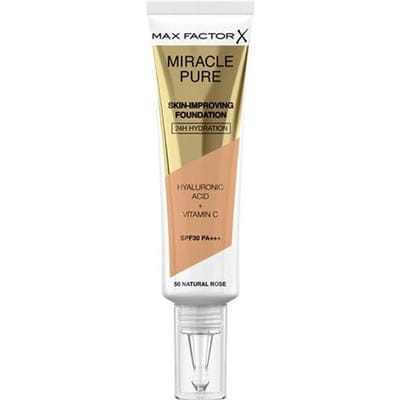 Max Factor Miracle Pure Skin-Improving Vegan Foundation - 50 Natural Rose