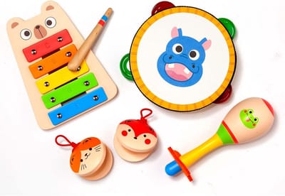 Houten Muziekinstrumenten Set voor Kinderen Vanaf 1 Jaar - Educatief Speelgoed