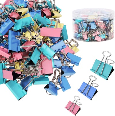 Vlemico - Metalen Bindclips - Kantoorclip voor Documenten - 150 Stuks in Diverse Maten - Stevig en Roestbestendig - Ideaal voor Thuis en Werk - Per...