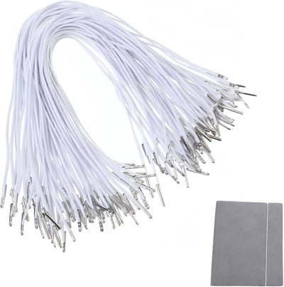 100 Stuks Elastisch Koord met Metalen Uiteinden – 29 cm Wit Stretch Ronde Band – Elastiek voor Maskers, Hoeden, DIY en Ophangen – Sterke Lusband met Sluiting voor Knutselen en Verpakking