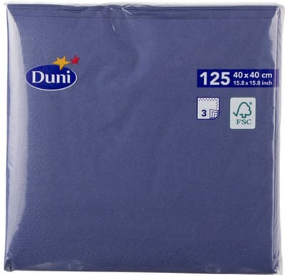 Duni - Dunisoft Servetten Blauw 40X40 - 125 stuks