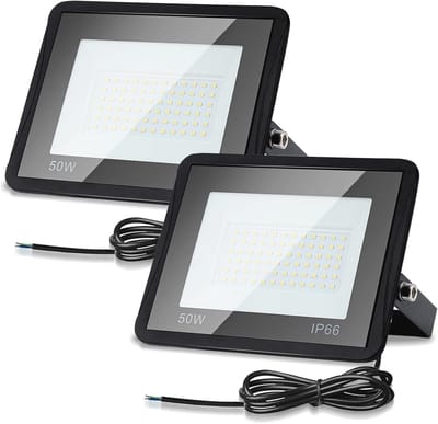 Led-schijnwerper 50 W, 2 stuks, warmwit, IP66 waterdicht, 4250 lumen voor buitengebruik