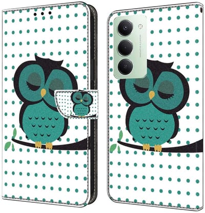 Hoesje Geschikt voor Xiaomi Redmi 15 (4G) | Portemonnee Book Case | Beschermhoes | Magneet Sluiting | Uil Print