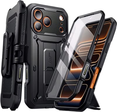 Super stevige luxe hoes geschikt voor iPhone 17 Pro Max - Telefoonhoesje (6,9 inch) – Extra robuuste premium telefoonhoes met ingebouwde screenprotector tegen vallen, stoten en krassen-ZWART