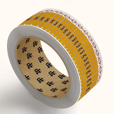 LPG leidingmarkering stickers - op rol | 25 cm breed