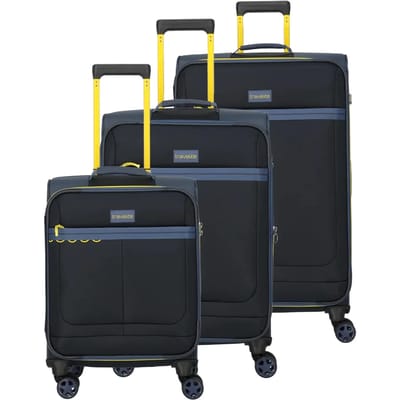 Travelite Color Craze 4 wielen Kofferset 3-delig met uitbreidingsplooi - Zachte bagage - TSA slot - blau