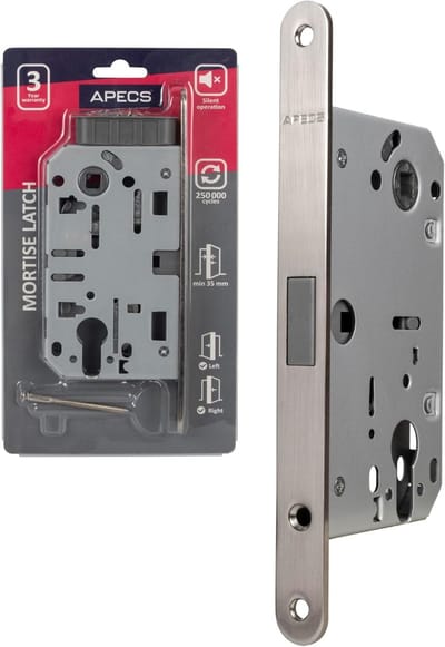 APECS Insteekslot magneetslot modern geruisloos met sluitplaat voor binnendeuren in huis en kantoor modellen APECS 5300-MC-PZ (profielcilinder)