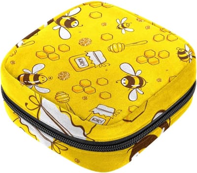 Maandverband Tas - Periode Kit - Persoonlijke Hygiëne - Zachte Fluweel Stof - 17x17x12 cm - Meerkleurig