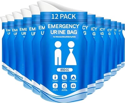 12 stuks wegwerp-urinezakjes, 850 ml, draagbaar urinoir voor onderweg, mobiel noodtoilet in de auto, gelurinezakje, draagbare natuurlijke sectzak, urinezak voor camping, toiletten, reizen, braakzakken