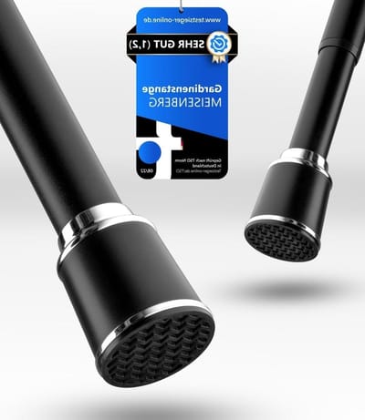 Uitschuifbare telescoopstang 370-420 cm - zwart roestvrij staal - Ø32 mm - voor badkamer slaapkamer kast garderobe gordijnrails uitschuifbaar