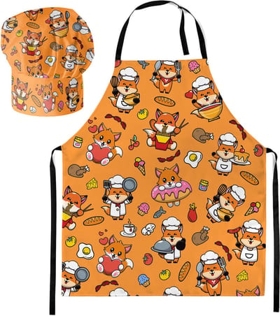 FEROCITY - Kinderkeukenset: Koksmuts + Kinderschort 2-delige Set - met klittenband - Unisex - Fuchs Baby