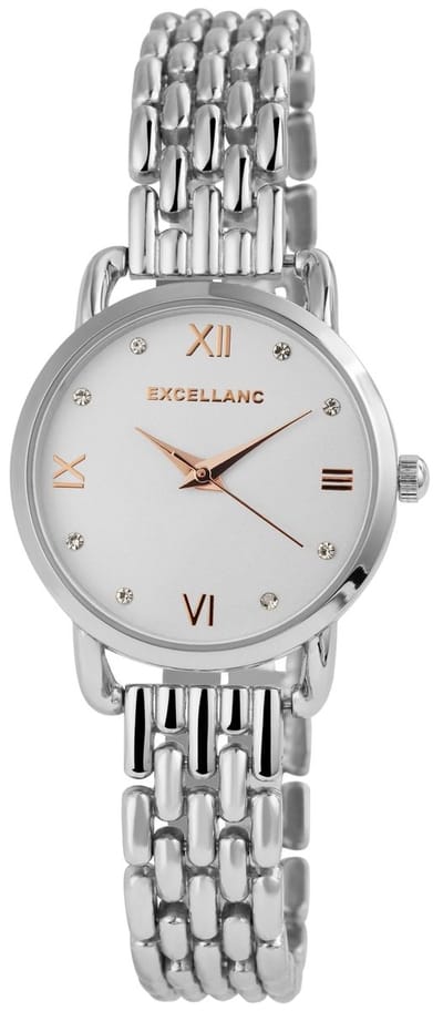 EXCELLANC Dameshorloge metaal met metalen armband en mineraalglas