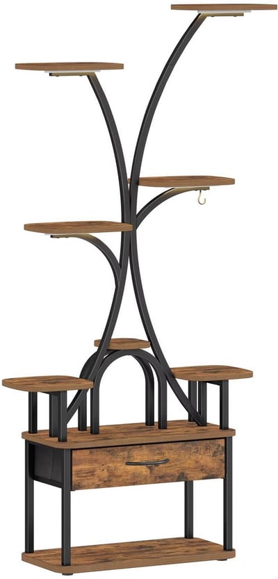 Plantenstandaard met Groeilamp – 9 Lagen – Bloemenrek met 4 LED Lampen – Instelbare Kleur en Timer – Plantenrek met verlichting - Voor Binnen en Balkon