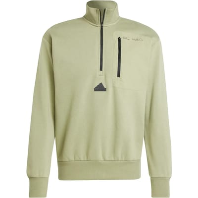 adidas Sportswear City Escape Fleece Sweatshirt met Halflange Rits - Heren - Groen- M