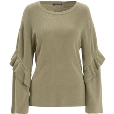 River Woods Boatneck Swt Ls Ruche Details Green Größe: L | Pullover Outlet | Damen | Grün