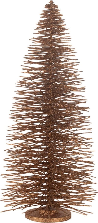 J-Line decoratie Kerstboom Glitter - hout - bruin - large