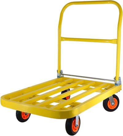 Opvouwbare transportkar - Aluminium platformwagen - Zwaar transport - Belastbaar tot 500 kg - Platform 90 cm - Zilverkleurig