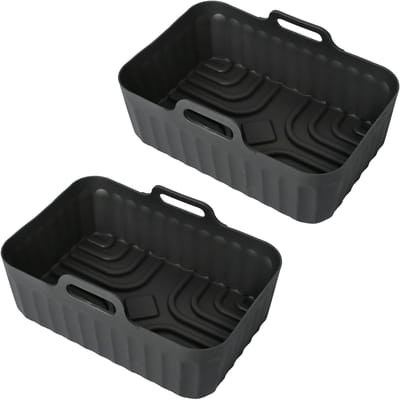Set van 2 Siliconen Mallen voor Airfryer, Geschikt voor 8.5L Modellen, Voedselbestendig, 220°C, 21x15x9cm, Bakaccessoires, Koken zonder olie, Gezond bakken