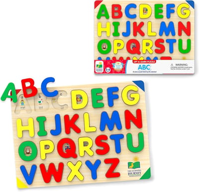 Alfabet Puzzel - Educatieve Legpuzzel - Leren Lezen - Verhoogde Stukken - 38x28 cm - Veelkleurig