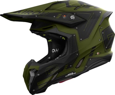 Airoh Twist 3 Military Zwart Groen Offroad Helm - Maat S - Helm
