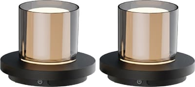 Luxus Europe - Tafellamp Solar Coco - Set van 2 Zwart - Draadloze LED Solar Tafellamp & Hanglamp Buiten - Zonne-energie & USB-C Oplaadbaar - Dimbaar - IP44 Spatwaterdicht