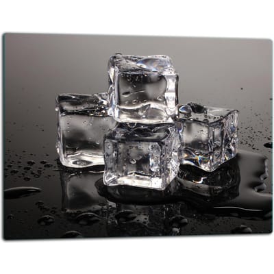 TMK ArtDeko - Snijplank - Glas - 52x40 cm - Zwart Ijsmotief