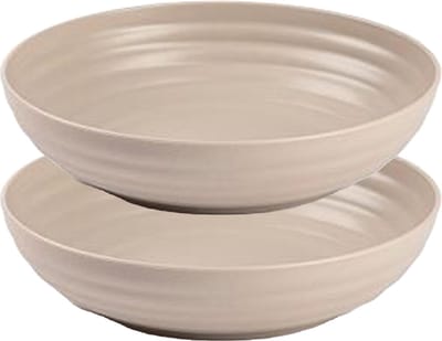 Plasticforte Rond bord/camping - 4x - diep bord - D22 cm - taupe - kunststof - onbreekbaar