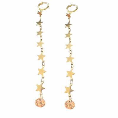 Klemoorbellen goudkleur- RVS-sterren- geen gaatje- Charme Bijoux