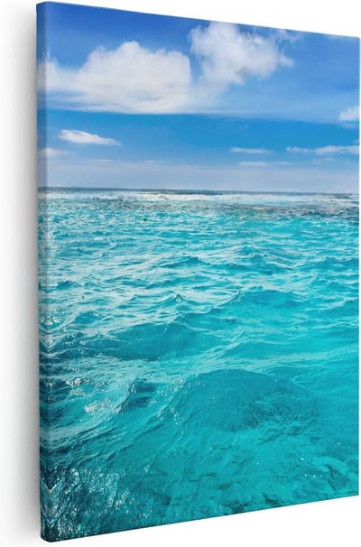 Artaza Canvas Schilderij Zee - 80x100 cm - Groot - Wanddecoratie Zee - Muurdecoratie Turquoise Water - Schilderijen Op Canvas