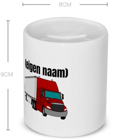 Akyol - rode vrachtwagen met eigen naam Spaarpot - Vrachtwagen chauffeur - vrachtauto chauffeurs - iemand die houdt van vrachtwagens - verjaardag - cadeau - kado - geschenk - 350 ML inhoud