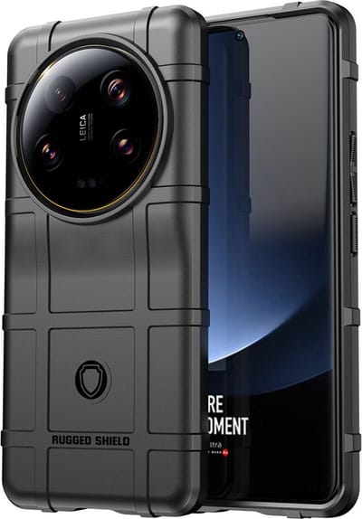 MobyDefend Hoesje - Geschikt voor Xiaomi 13 Ultra - Rugged Shield TPU Backcover - Zwart