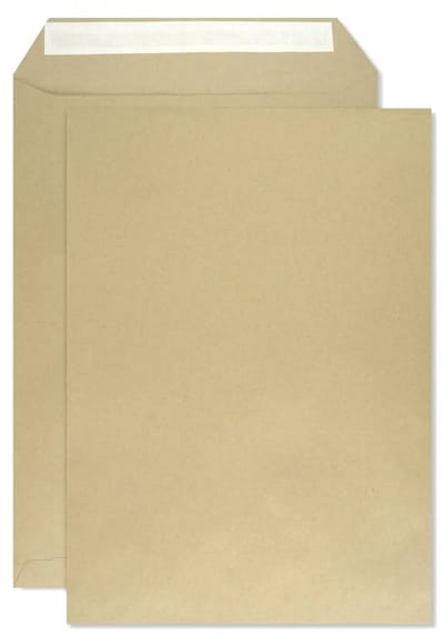 Akte enveloppen A4 - zonder venster - B4 - 250 x 353 mm - 50 stuks - zelfklevend met plakstrip - 100 gram - Bruin - Netuno