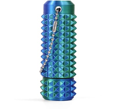 Little Fidget speelgoed-3D print-sleutelhanger-met klikknop-draaibaar-zintuiglijk-angst en stressvermindering-Draaiend blauw-groen