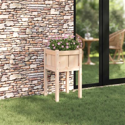 vidaXL - Plantenbak - Natuur - 40 - x - 40 - x - 70 - cm - Massief - grenenhout