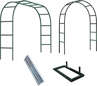 Metalen Rozenboog - Tuinboog Klimrek - Tuindecoratie Creëren - Robuust Gegalvaniseerd Staal - W3.50 x H2.20m - Groen