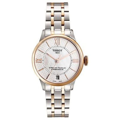 Montre Tissot Série Dulur Mouvement Mécanique Automatique Étanche 50m Cadran Nacre 32mm Bracelet Acier Inoxydable T099.207.22.118.01 Silver Dial