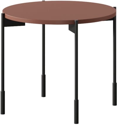 Sonatia Ronde Salontafel 45 cm – MDF Blad met Metalen Poot | Kleur: Bordeauxrood | Maat: 49x40x49 cm