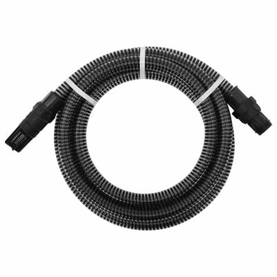 vidaXL - Zuigslang - met - PVC - koppelingen - 1,1'' - 7 - m - PVC - zwart