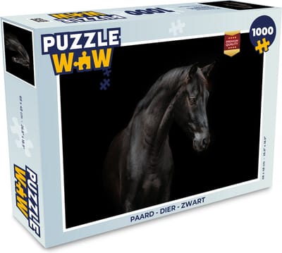 Puzzel Paard - Dier - Zwart - Legpuzzel - Puzzel 1000 stukjes volwassenen