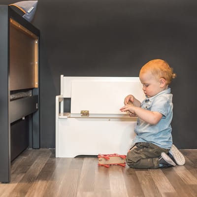 Bandits & Angels Houten Speelgoedkist Opbergbankje Wit - 2in1 Opbergbank Zitbank - Zithoogte 24 cm - Afmeting 60x27x47 cm - Voor Jongens en Meisjes - Meubelstuk Kinderkamer