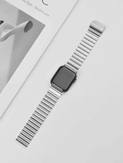 Innerlight® Effen Schakels Metalen bandje geschikt voor Apple Watch - Zilver - 42/44/45/46/49mm mm - Schakel Armband RVS - Stainless Steel Watch Band - Roestvrijstaal - Horlogeband - Geschikt Voor Apple Watch Series 1/2/3/4/5/6/SE/7/8/9/10/Ultra