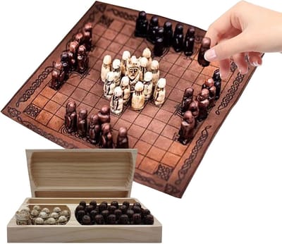 Schaakspel voor volwassenen - Oorlogsspeltafel - Strategisch Spel - Asymmetrisch Ontwerp - 32.3 x 16.5 cm - Houten