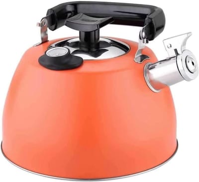 Gekleurde Waterkoker - Fluitketel Thermometer - Water Koken - Met Temperatuurmeter - 3.5 Liter - Oranje