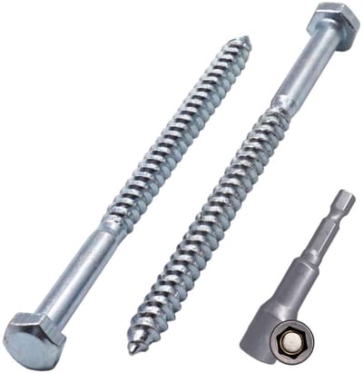 Houtschroeven Zeskant Verzinkt Staal M5 x 80mm - Vertragingsbouten met Magnetische Bit (40 Stuks)